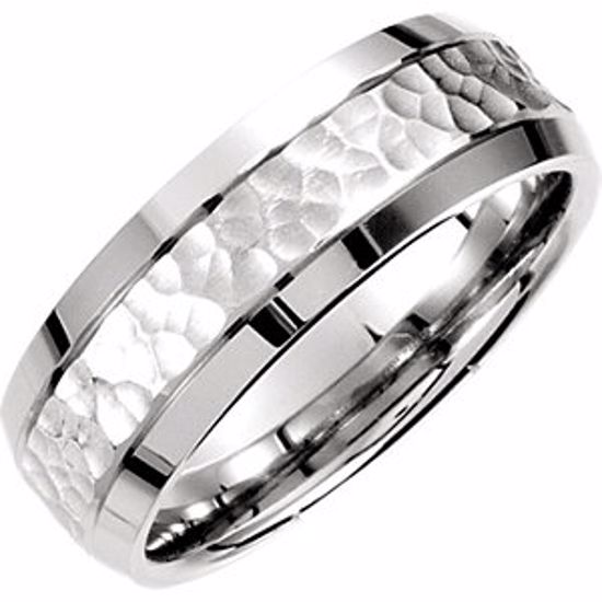 51194:147:P Platinum 7.5mm Fancy Carved Band Size 6.5
