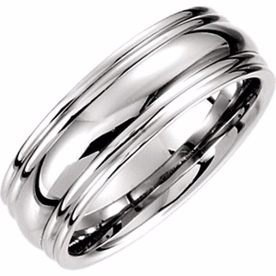 51195:358:P Platinum 7.5mm Comfort Fit Fancy Carved Band Size 12