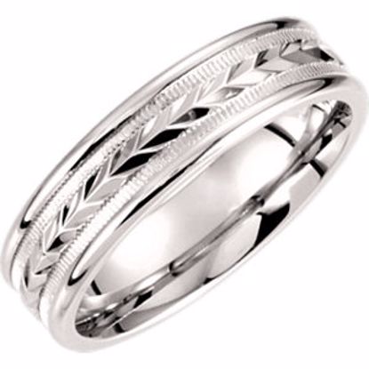 51201:188:P Platinum 6mm Comfort fit Fancy Band Size 5.5