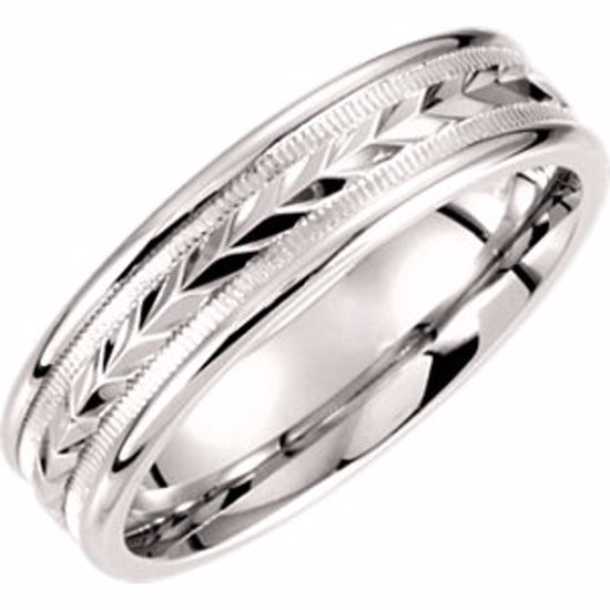 51201:181:P Palladium 6mm Comfort fit Fancy Band Size 12.5