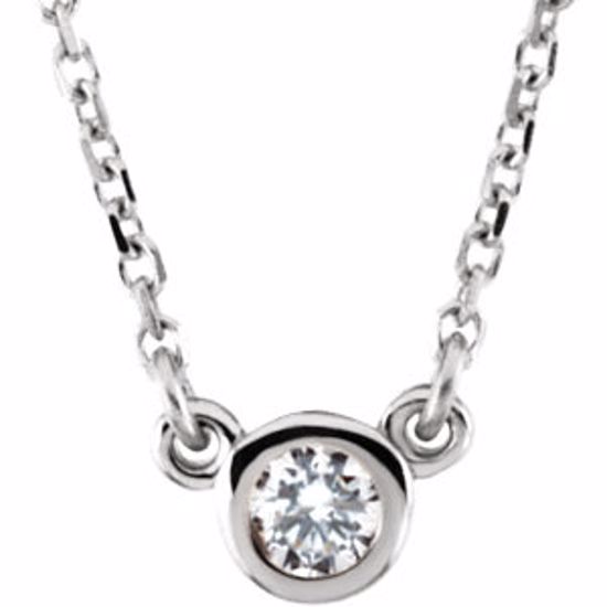 61134:60001:P 14kt White 1/10 CTW Diamond 18" Necklace