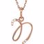 85557:60091:P 14kt Rose .03 CTW Diamond Letter "N" Script Initial 18" Necklace