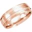 51208:126:P 14kt Rose 7mm Double Cut Fancy Carved Band with Satin Finish Size 6.5