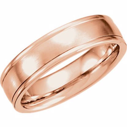 51207:135:P 14kt Rose 6mm Fancy Carved Band with Satin Finish Size 11