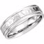 51209:159:P 14kt White 6mm Fancy Carved Band with Micro-Hammer Finish Size 12.5