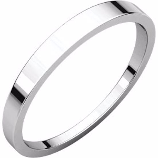 FT9.5:1666380:P 10kt White 2.5mm Flat Tapered Band