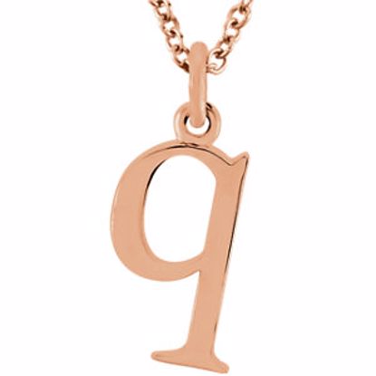 85780:70050:P 14kt Rose "q" Lowercase Initial 16" Necklace
