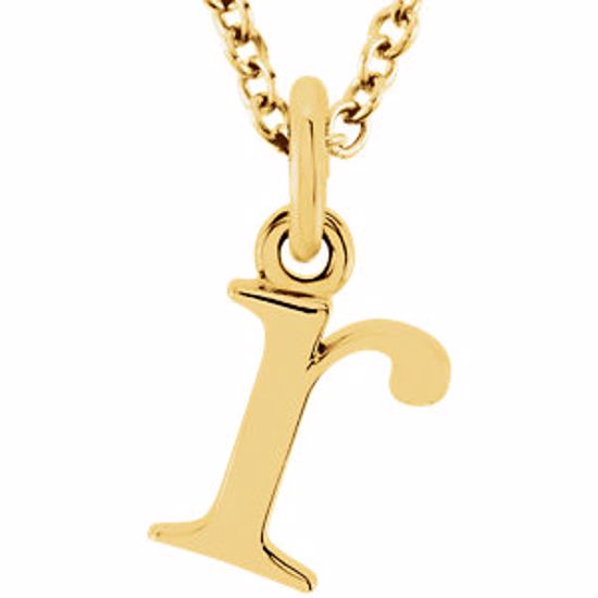 85780:70051:P 14kt Yellow "r" Lowercase Initial 16" Necklace