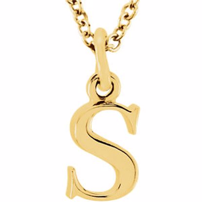 85780:70054:P 14kt Yellow "s" Lowercase Initial 16" Necklace