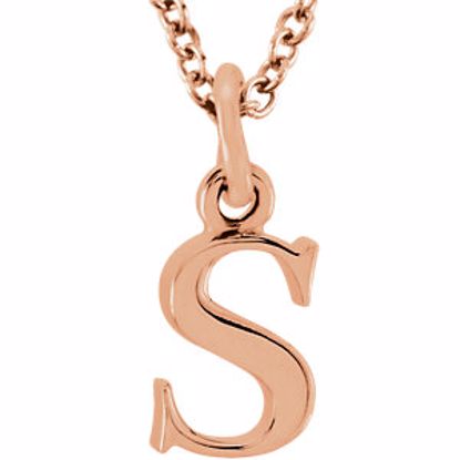 85780:70056:P 14kt Rose "s" Lowercase Initial 16" Necklace