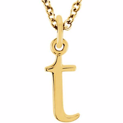 85780:70057:P 14kt Yellow "t" Lowercase Initial 16" Necklace