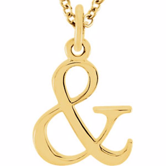 85780:70078:P 14kt Yellow "&" Lowercase Initial 16" Necklace