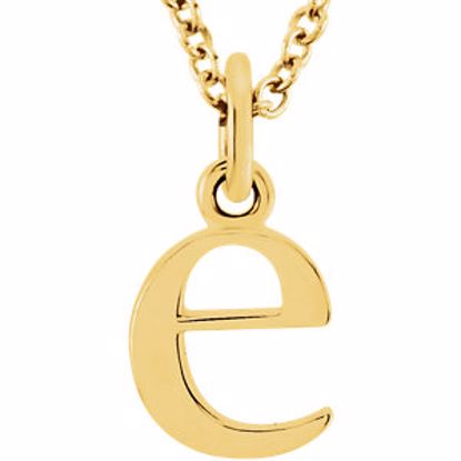 85780:70012:P 14kt Yellow "e" Lowercase Initial 16" Necklace