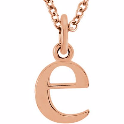 85780:70014:P 14kt Rose "e" Lowercase Initial 16" Necklace