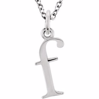 85780:70016:P 14kt White "f" Lowercase Initial 16" Necklace