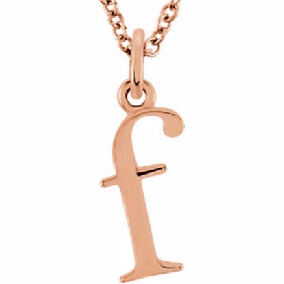 85780:70017:P 14kt Rose "f" Lowercase Initial 16" Necklace