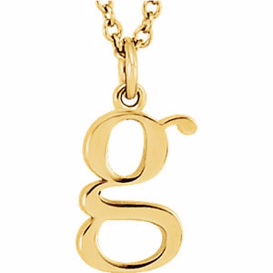 85780:70018:P 14kt Yellow "g" Lowercase Initial 16" Necklace