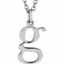 85780:70019:P 14kt White "g" Lowercase Initial 16" Necklace