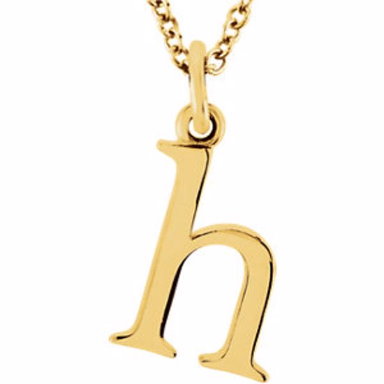 85780:70021:P 14kt Yellow "h" Lowercase Initial 16" Necklace