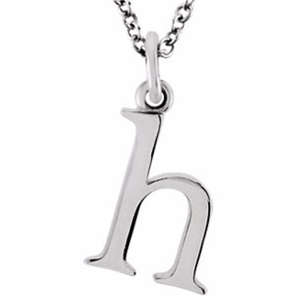 85780:70022:P 14kt White "h" Lowercase Initial 16" Necklace