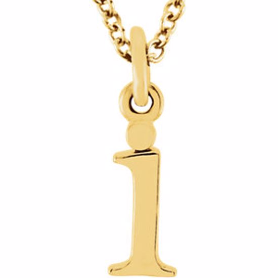 85780:70024:P 14kt Yellow "i" Lowercase Initial 16" Necklace