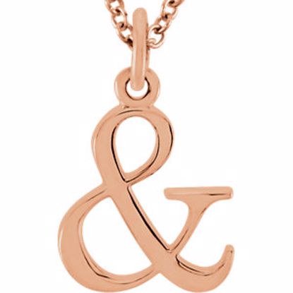 85780:70080:P 14kt Rose "&" Lowercase Initial 16" Necklace