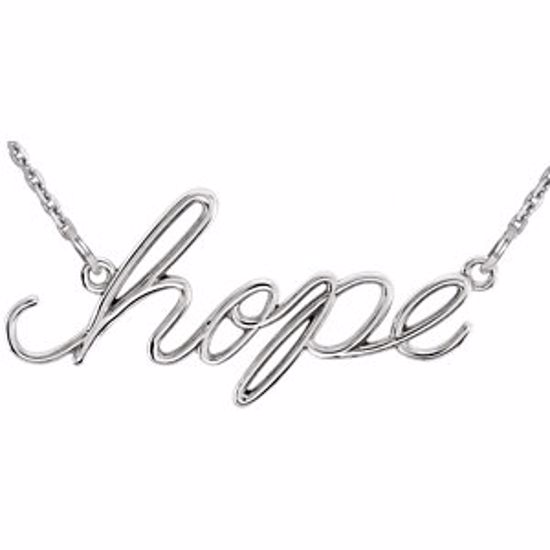 85796:70001:P 14kt White "Hope" Neck Trim 16.45" Necklace