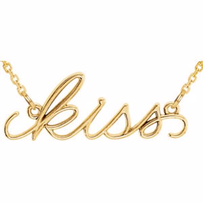 85797:70000:P 14kt Yellow "Kiss" NecK Trim 16.35" Necklace