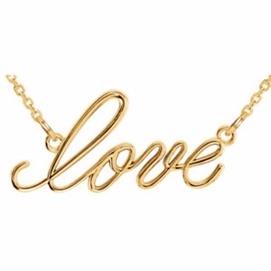 85799:70000:P 14kt Yellow "Love" 16.35" Necklace 