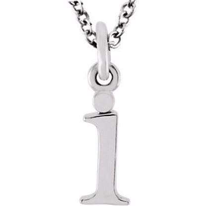 85780:70025:P 14kt White "i" Lowercase Initial 16" Necklace