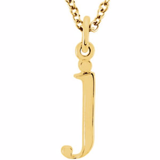 85780:70027:P 14kt Yellow "j" Lowercase Initial 16" Necklace