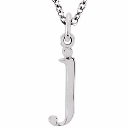 85780:70028:P 14kt White "j" Lowercase Initial 16" Necklace