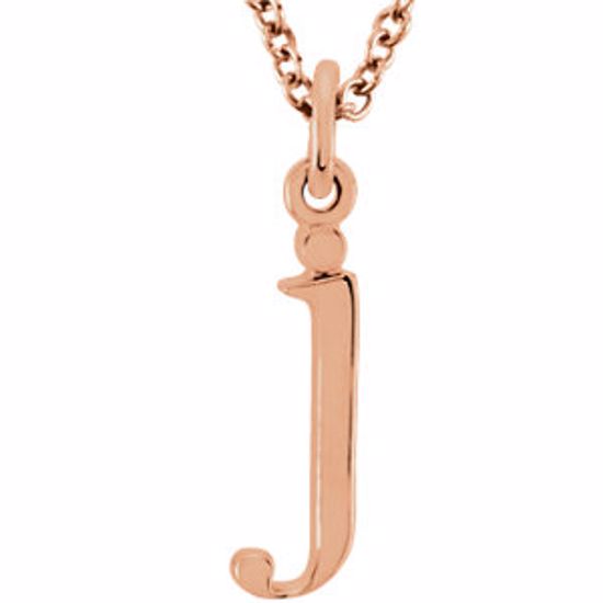 85780:70029:P 14kt Rose "j" Lowercase Initial 16" Necklace
