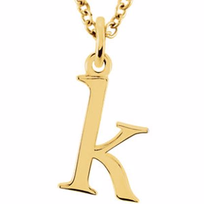 85780:70030:P 14kt Yellow "k" Lowercase Initial 16" Necklace