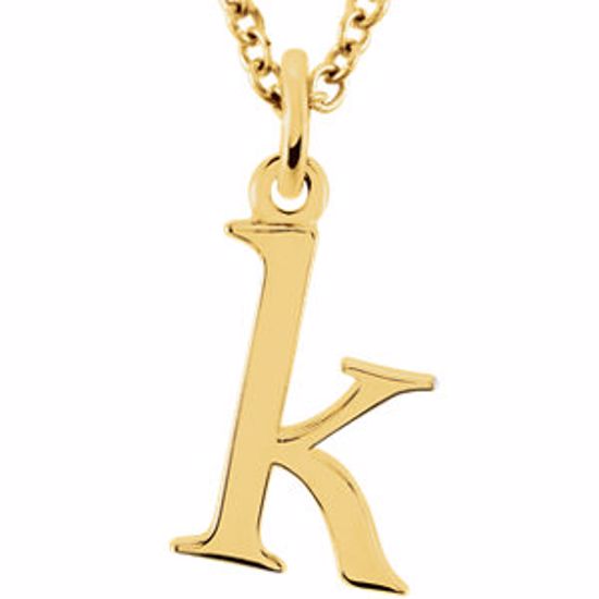 85780:70030:P 14kt Yellow "k" Lowercase Initial 16" Necklace