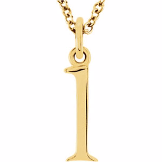 85780:70033:P 14kt Yellow "l" Lowercase Initial 16" Necklace