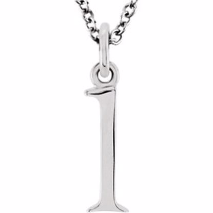 85780:70034:P 14kt White "l" Lowercase Initial 16" Necklace