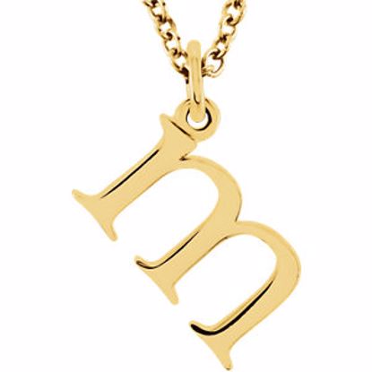 85780:70036:P 14kt Yellow "m" Lowercase Initial 16" Necklace