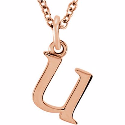 85780:70062:P 14kt Rose "u" Lowercase Initial 16" Necklace