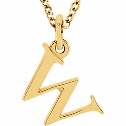 85780:70066:P 14kt Yellow "w" Lowercase Initial 16" Necklace