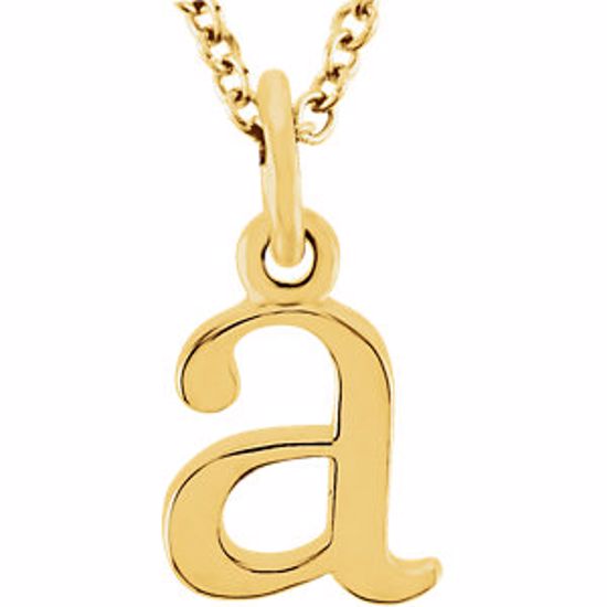 85780:70000:P 14kt Yellow "a" Lowercase Initial 16" Necklace