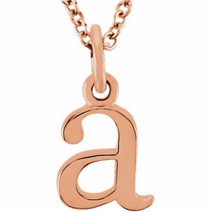 85780:70002:P 14kt Rose "a" Lowercase Initial 16" Necklace
