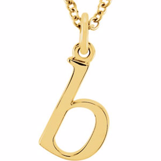 85780:70003:P 14kt Yellow "b" Lowercase Initial 16" Necklace