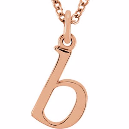 85780:70005:P 14kt Rose "b" Lowercase Initial 16" Necklace