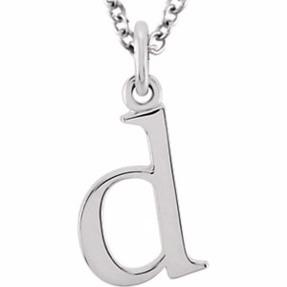 85780:70010:P 14kt White "d" Lowercase Initial 16" Necklace