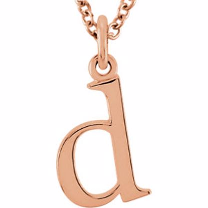85780:70011:P 14kt Rose "d" Lowercase Initial 16" Necklace