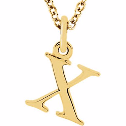 85780:70069:P 14kt Yellow "x" Lowercase Initial 16" Necklace