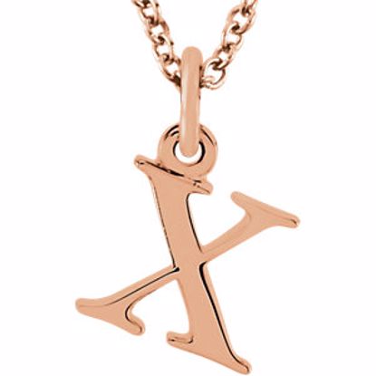 85780:70071:P 14kt Rose "x" Lowercase Initial 16" Necklace