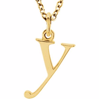 85780:70072:P 14kt Yellow "y" Lowercase Initial 16" Necklace