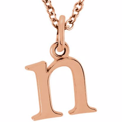 85780:70041:P 14kt Rose "n" Lowercase Initial 16" Necklace